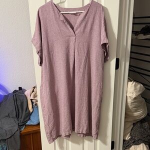 Pure Jill Women's Mauve/Lavender Linen Dress